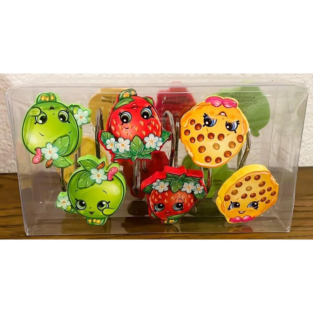 NEW Shopkins Shower Bath Set of 12 Shower Curtain Rings
